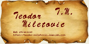 Teodor Miletović vizit kartica